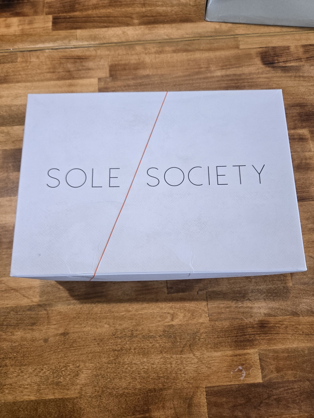 Sole Society Shoe Box - White with Orange Accent